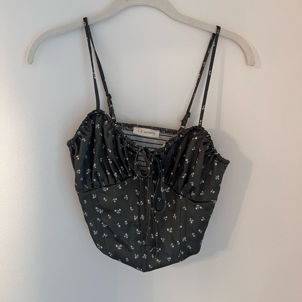 LA Hearts Floral Corset Top